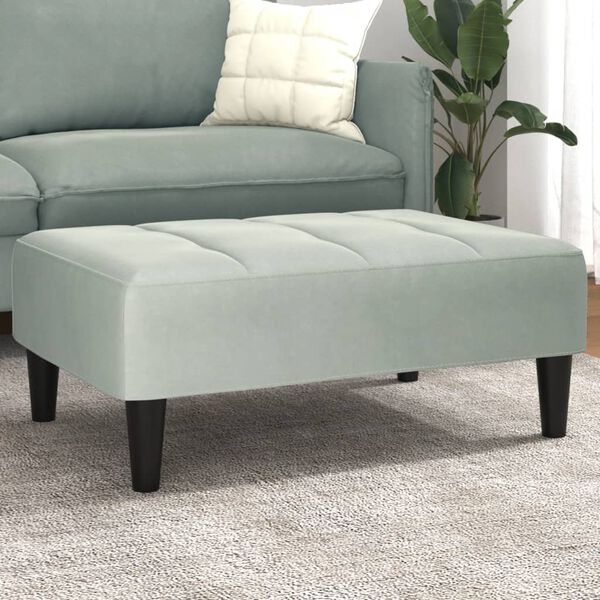 vidaXL Podnožka světle šedá 77 x 55 x 31 cm samet