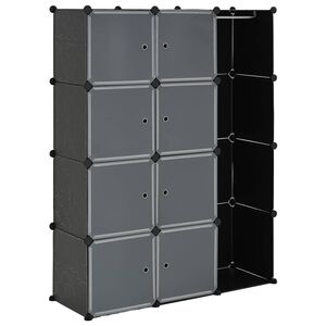 vidaXL Modul&aacute;rn&iacute; skř&iacute;ň s 9 přihr&aacute;dkami 109x36,5x143 cm černob&iacute;l&aacute;