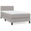 vidaXL Box spring postel s matrac&iacute; světle &scaron;ed&aacute; 90x200 cm textil