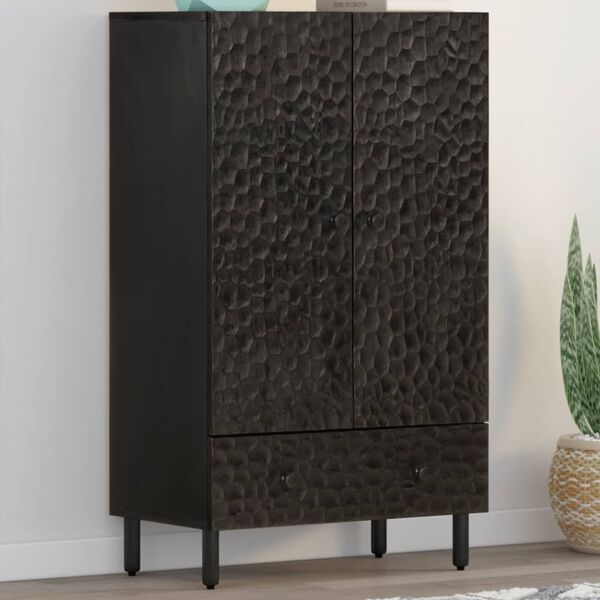 vidaXL Skříň highboard černá 60x33x100 cm masivní mangovníkové dřevo