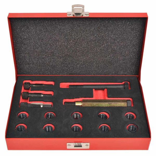 vidaXL sada na opravu závitů žhavících svíček 15 kusů M10 x 1,0 mm