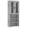vidaXL Skř&iacute;ň highboard betonově &scaron;ed&aacute; 69,5x34x180 cm kompozitn&iacute; dřevo