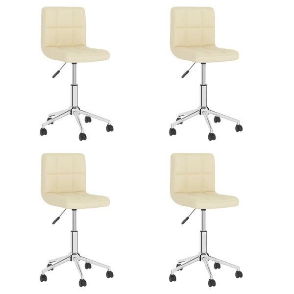 vidaXL Otočn&eacute; j&iacute;deln&iacute; židle 4 ks kr&eacute;mov&eacute; textil