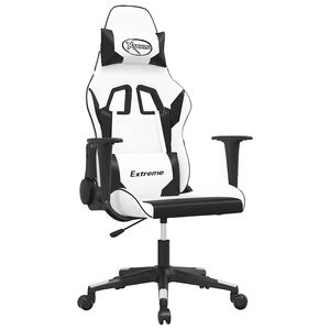 vidaXL Mas&aacute;žn&iacute; hern&iacute; židle b&iacute;l&aacute; a čern&aacute; uměl&aacute; kůže