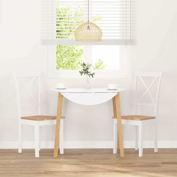 vidaXL Jídelní židle 2 ks bílé masivní dřevo gumové