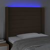vidaXL Čelo postele s LED tmavě hněd&eacute; 83 x 16 x 118/128 cm textil