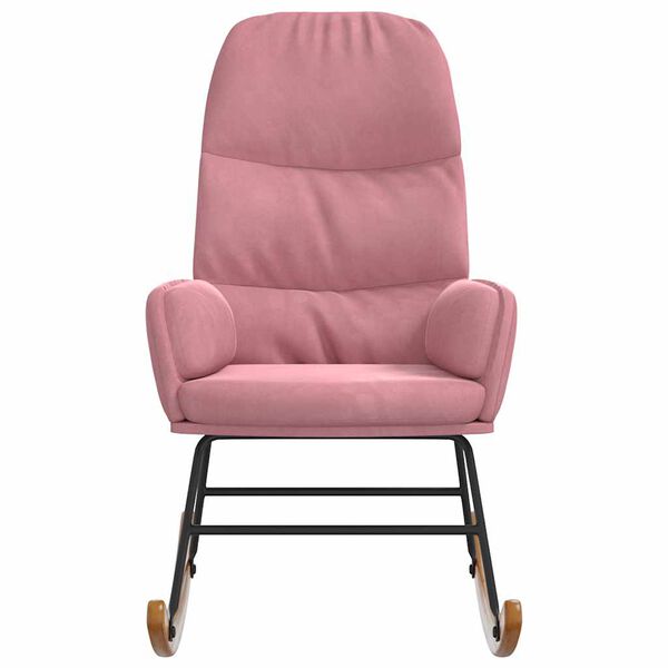 vidaXL Houpac&iacute; křeslo růžov&eacute; samet