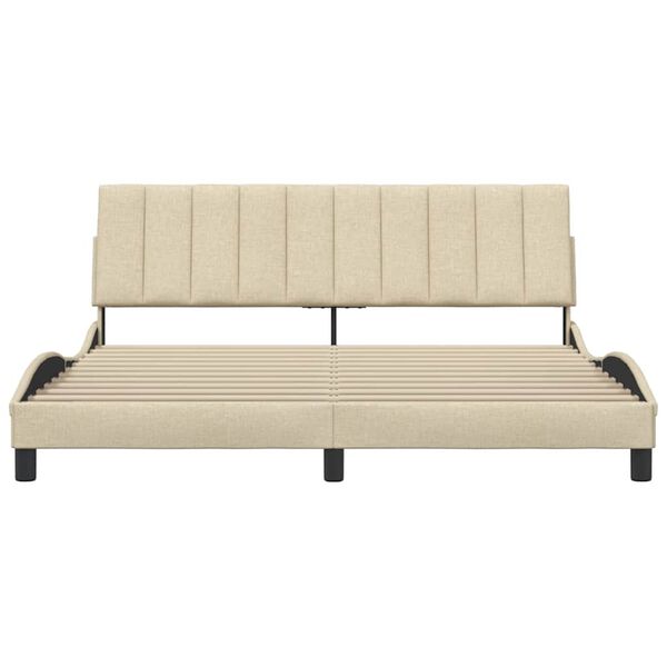 vidaXL R&aacute;m postele bez matrace Hanko kr&eacute;mov&yacute; 180 x 200 cm textil