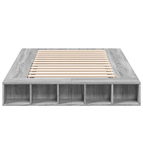 vidaXL R&aacute;m postele &scaron;ed&yacute; sonoma 135 x 190 cm kompozitn&iacute; dřevo