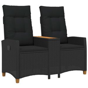vidaXL Skl&aacute;dac&iacute; lavice se stolem 2 -Seater 126 x 65 x 112 cm polyratan