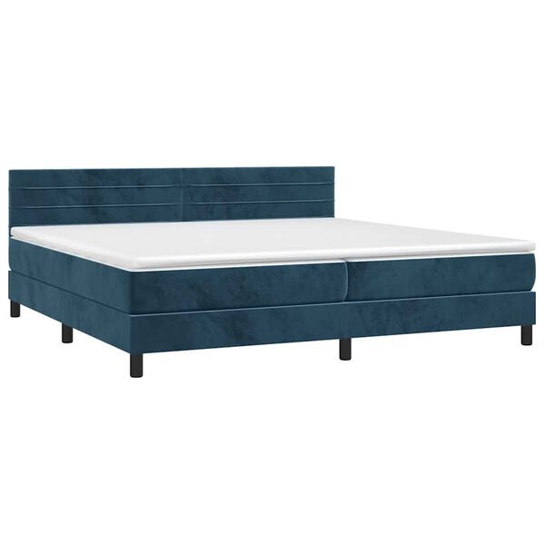 vidaXL Box spring postel s matrac&iacute; tmavě modr&aacute; 200x200 cm samet