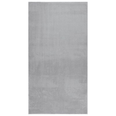vidaXL Pratelný koberec s dlouhým vlasem 80x150 cm protiskluzový šedý