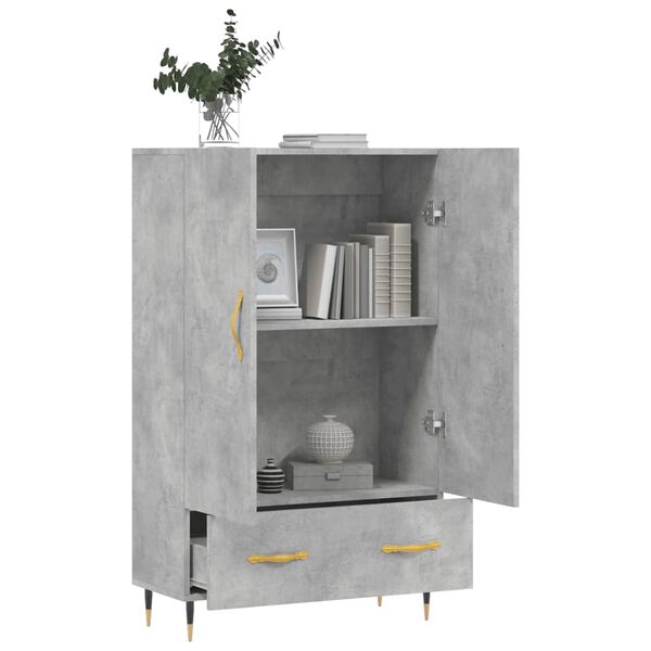 vidaXL Skř&iacute;ň highboard betonově &scaron;ed&aacute; 69,5x31x115 cm kompozitn&iacute; dřevo