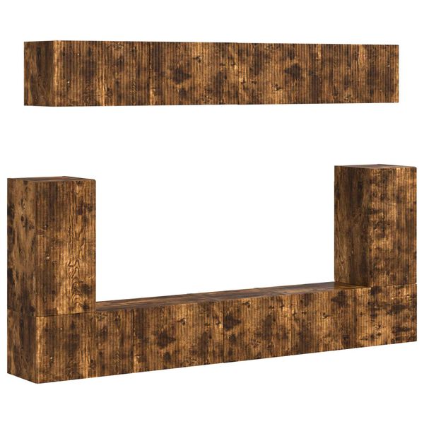 vidaXL Sestava TV skř&iacute;něk N&aacute;stěnn&yacute; 5 pcs Kouřov&yacute; dub kompozitn&iacute; dřevo