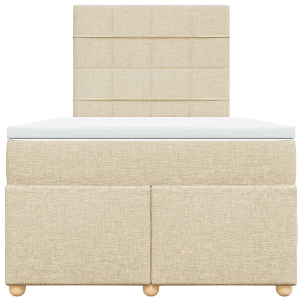 vidaXL Box spring postel s matrac&iacute; kr&eacute;mov&aacute; 120x200 cm textil