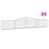 vidaXL Klenut&eacute; gabionov&eacute; ko&scaron;e 5 ks 400x30x60/80 cm pozinkovan&eacute; železo