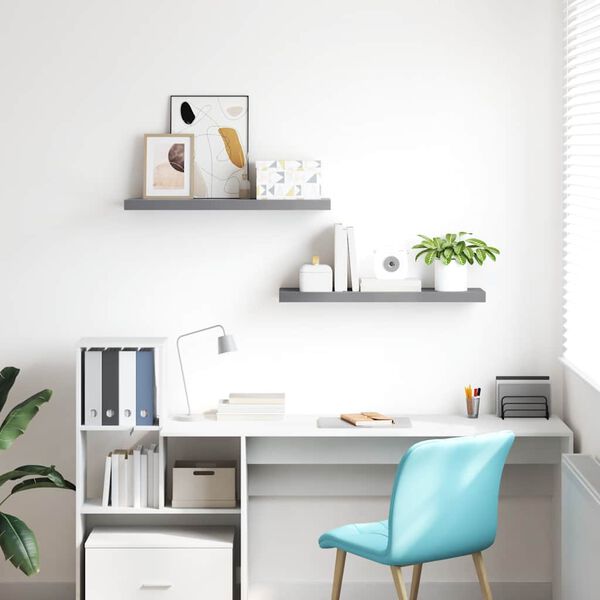 vidaXL Plovouc&iacute; n&aacute;stěnn&eacute; police 2 ks &scaron;ed&eacute; 80 x 23,5 x 3,8 cm MDF