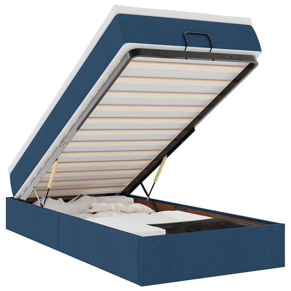 vidaXL Osmansk&yacute; r&aacute;m postele s matrac&iacute; modr&aacute; 90x190cm textil