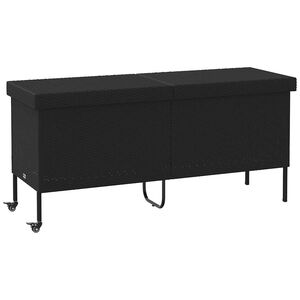 vidaXL Zahradn&iacute; &uacute;ložn&yacute; box s kolečky čern&yacute; 160x55x75 cm polyratan