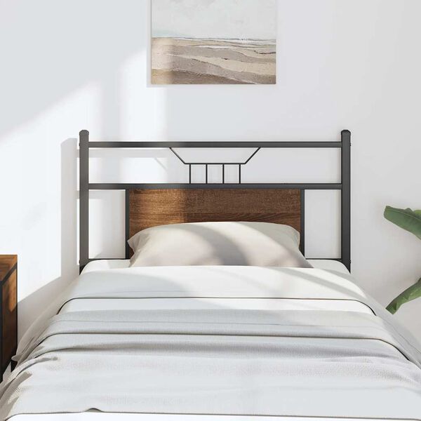 vidaXL N&aacute;hradn&iacute; čelo postele hněd&yacute; dub 80 cm kompozitn&iacute; dřevo a ocel