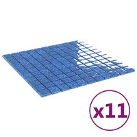 vidaXL Mozaikové dlaždice 11 ks modré 30 x 30 cm sklo