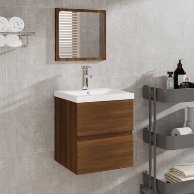 vidaXL Koupelnová skříňka se zrcadlem hnědý dub kompozitní dřevo