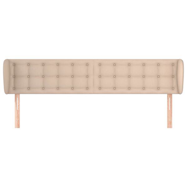 vidaXL Čelo postele typu u&scaron;&aacute;k cappuccino 183x23x78/88 cm uměl&aacute; kůže
