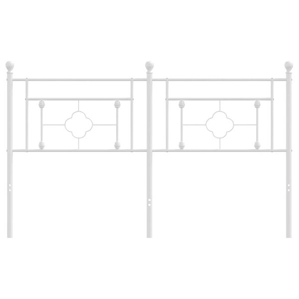 vidaXL Kovov&eacute; n&aacute;hradn&iacute; čelo postele b&iacute;l&eacute; 150 cm
