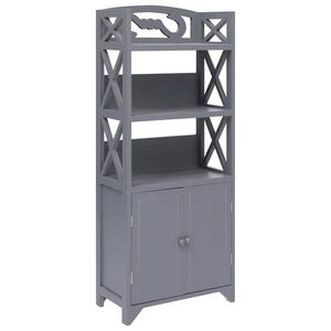 vidaXL Koupelnov&aacute; skř&iacute;ňka &scaron;ed&aacute; 46 x 24 x 116 cm dřevo pavlovnie