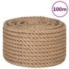 vidaXL Lano 100% juta 20 mm 100 m