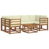 vidaXL Venkovn&iacute; pohovkov&aacute; souprava 7 pcs Přirozen&aacute; a Kr&eacute;mov&aacute;