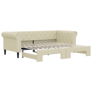 vidaXL V&aacute;lenda s přist&yacute;lkou kr&eacute;mov&aacute; 90 x 200 cm uměl&aacute; kůže
