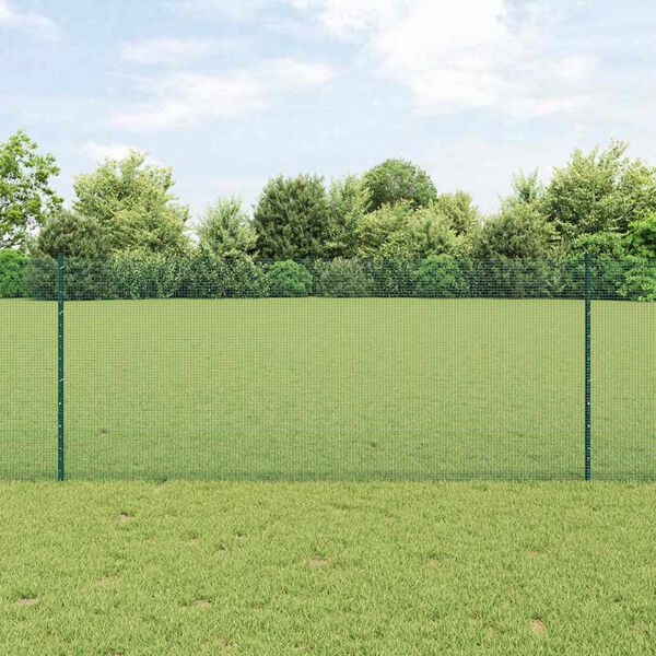 vidaXL Plot s sloupkem Zelen&aacute; 1 x 50 m Ocel a PVC
