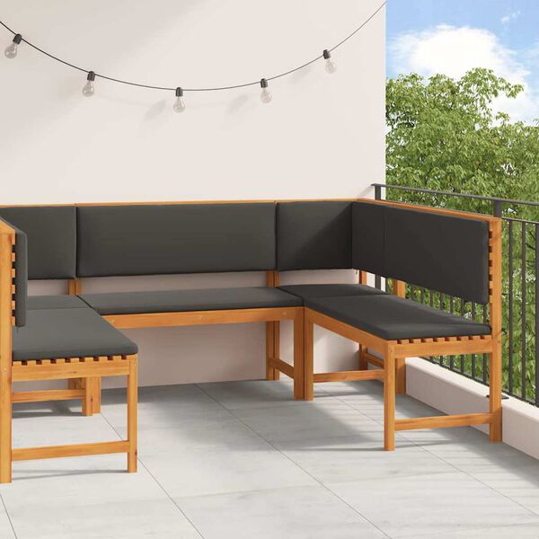 vidaXL Sada zahradních laviček 5 pcs Hnědá masivní akáciové dřevo