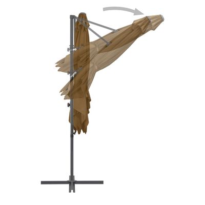 vidaXL Konzolový slunečník s ocelovou tyčí 250 x 250 cm barva taupe