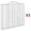 vidaXL Klenut&eacute; gabionov&eacute; ko&scaron;e 3 ks 200x30x180/200cm pozinkovan&eacute; železo