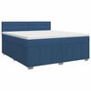 vidaXL Postel boxspring s matrac&iacute; s čelo Modr&aacute; 140 x 190 cm Textil