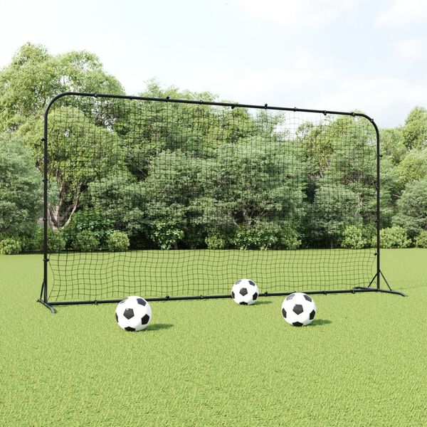 vidaXL Fotbalový rebounder černý 366 x 90 x 183 cm HDPE