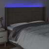 vidaXL Čelo postele s LED taupe 203 x 16 x 118/128 cm textil