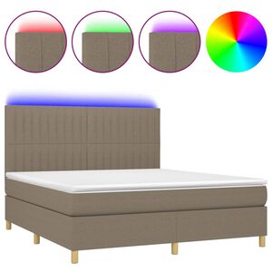vidaXL Box spring postel s matrac&iacute; a LED taupe 160x200 cm textil