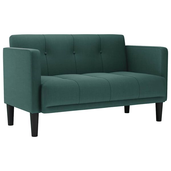 vidaXL Loveseat Sofa tmavě zelená 111 cm textil
