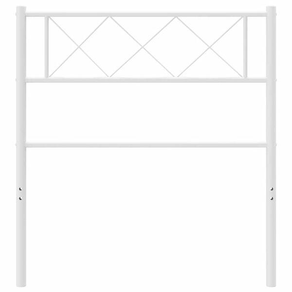 vidaXL Kovov&eacute; n&aacute;hradn&iacute; čelo postele b&iacute;l&eacute; 90 cm
