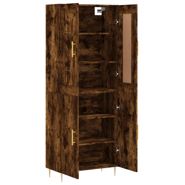 vidaXL Skř&iacute;ň highboard kouřov&yacute; dub 69,5 x 34 x 180 cm kompozitn&iacute; dřevo