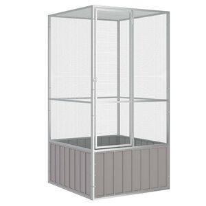 vidaXL Ptač&iacute; klec &scaron;ed&aacute; 111 x 107 x 211,5 cm pozinkovan&aacute; ocel