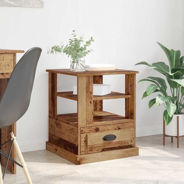 vidaXL Nočn&iacute; skř&iacute;ňka Star&eacute; dřevo 50 x 50 x 60 cm kompozitn&iacute; dřevo