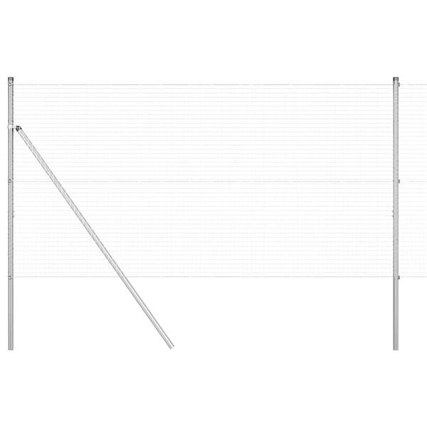 vidaXL Plotov&yacute; sloupek. Stř&iacute;brn&aacute; 50 x 1 m (25 x 25 mm mř&iacute;žka) Ocel