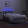 vidaXL Box spring postel s matrac&iacute; a LED světle &scaron;ed&aacute; 100x200 cm textil