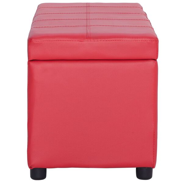 vidaXL Lavice s &uacute;ložn&yacute;m prostorem 116 cm červen&aacute; uměl&aacute; kůže