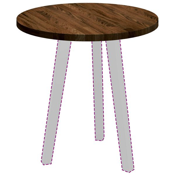 vidaXL Deska stolu Tmavě hněd&aacute; &Oslash; 50 x 2,5 cm Masivn&iacute; dubov&eacute; dřevo