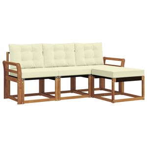 vidaXL Venkovn&iacute; pohovkov&aacute; souprava 4 pcs Přirozen&aacute; a Kr&eacute;mov&aacute;